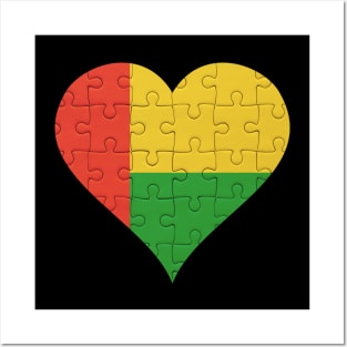 Bissau Guinean Jigsaw Puzzle Heart Design - Gift for Bissau Guinean With Guinea Bissau Roots Posters and Art